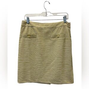 New Without Tag Michael Kors Gold Animal Print Mini Skirt, Size Large